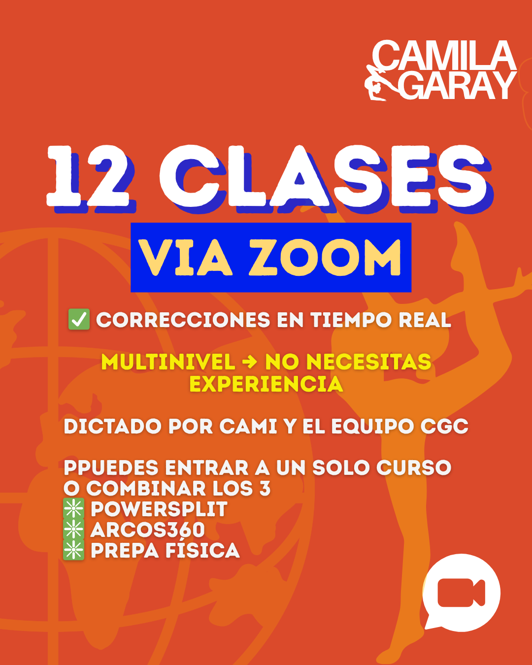 12 clases grupales online en vivo