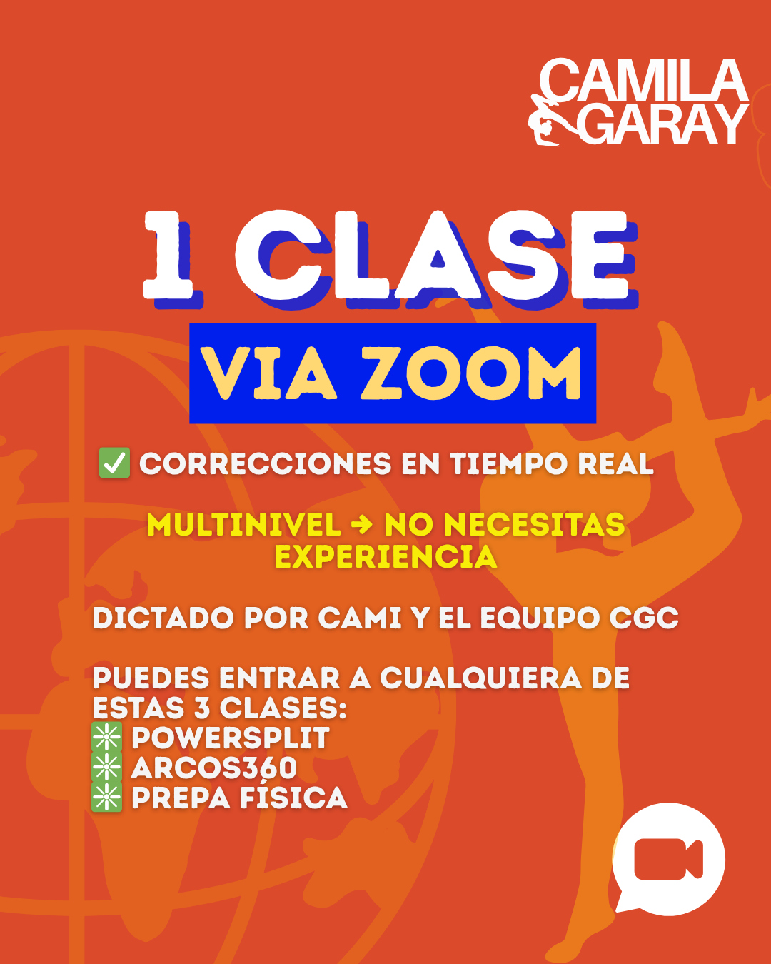 1 clase grupal online en vivo
