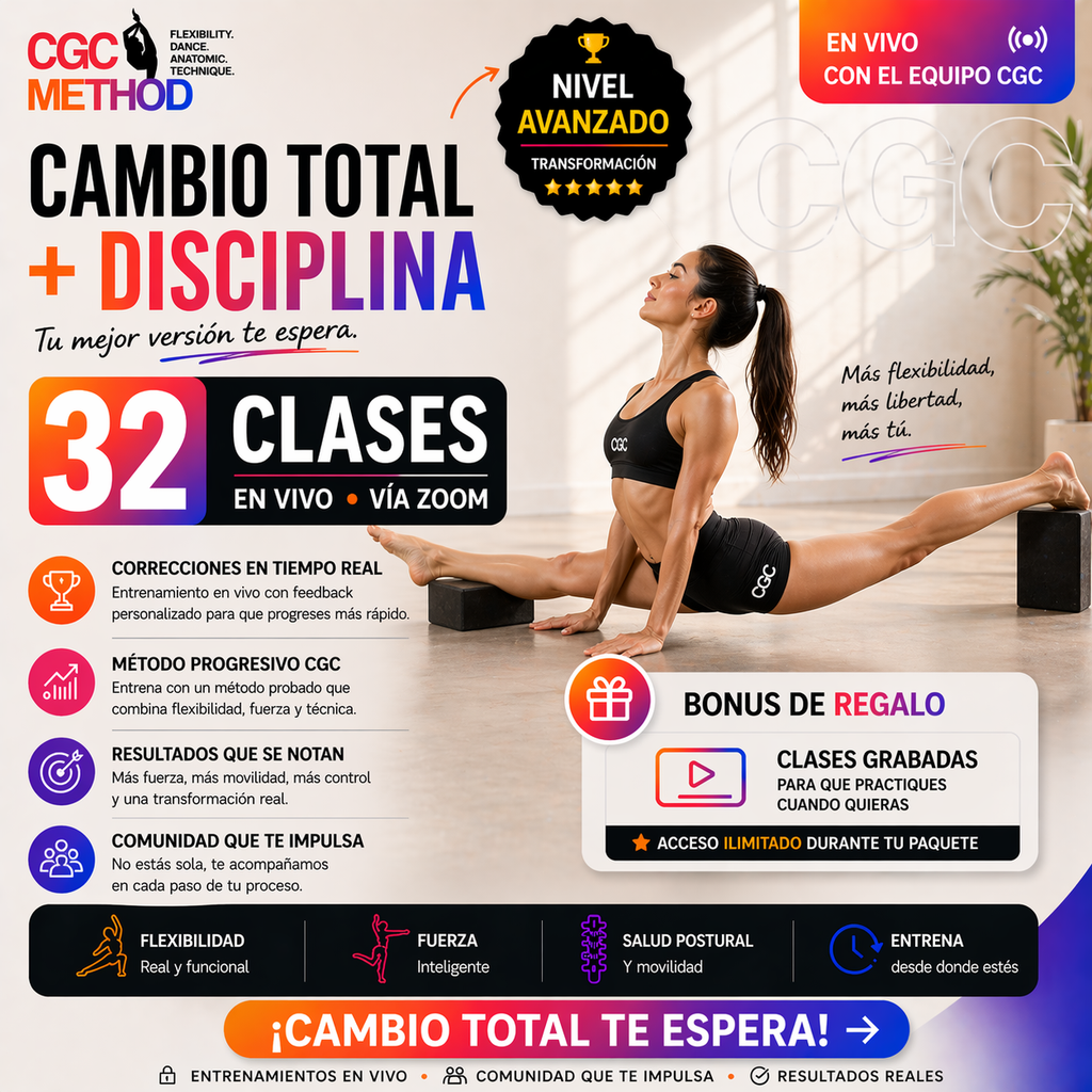 32 clases grupales en vivo – Cambio total con el método CGC