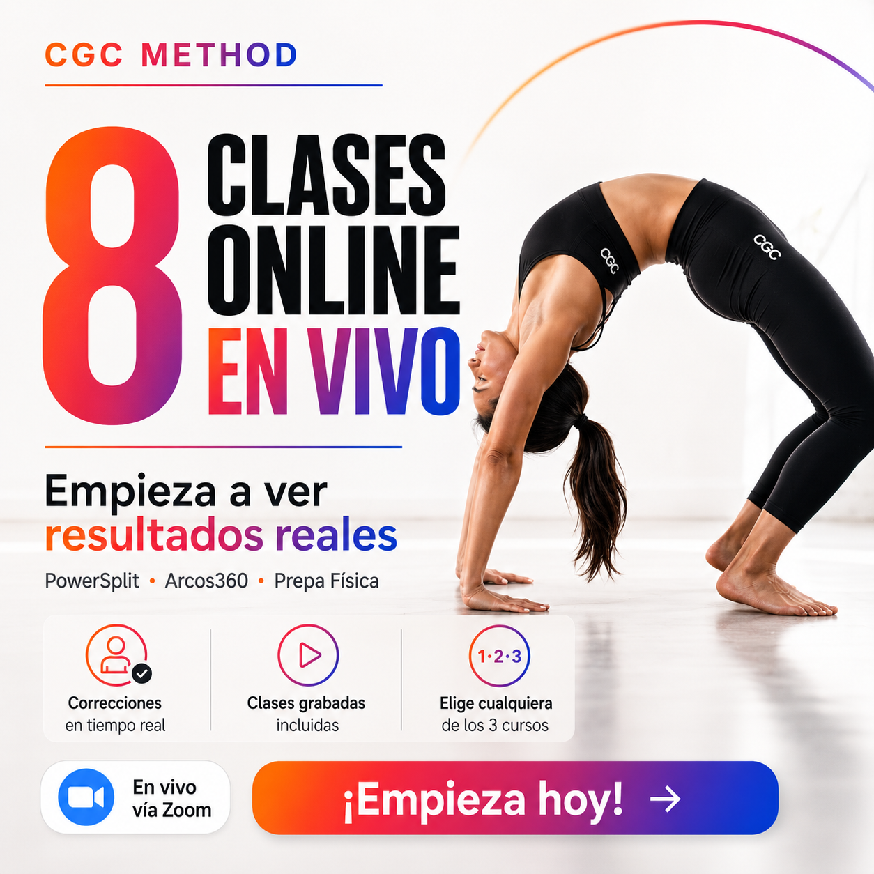 8 clases grupales en vivo – Empieza a ver resultados reales