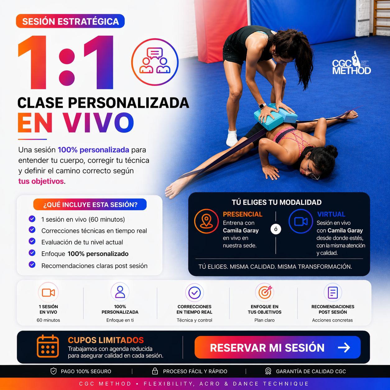 Sesión 1:1 con Camila Garay (Clase personalizada en vivo – 60 min)