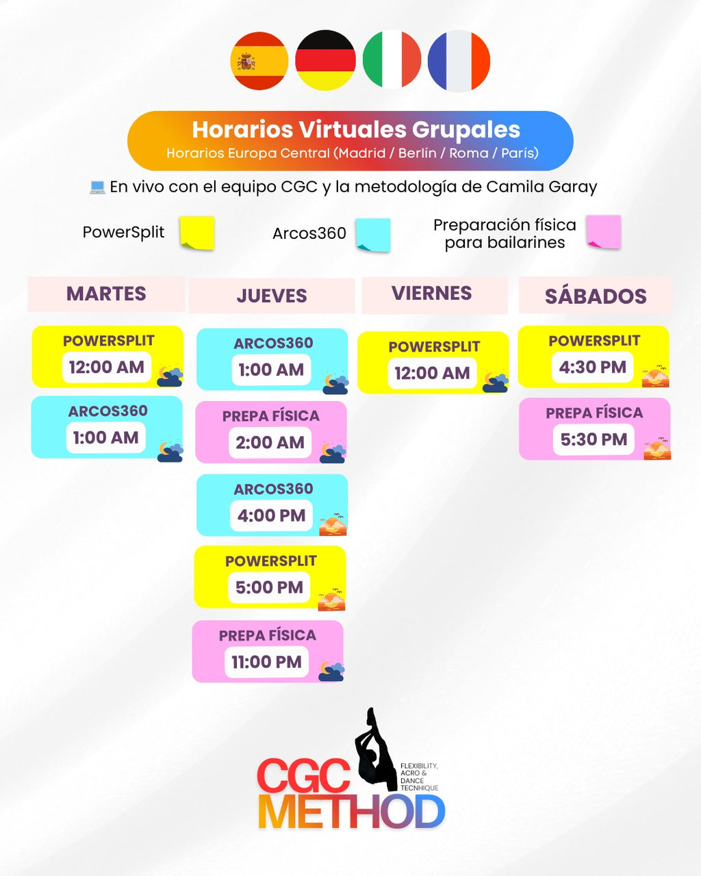 20 clases en vivo + Clase grabadas
