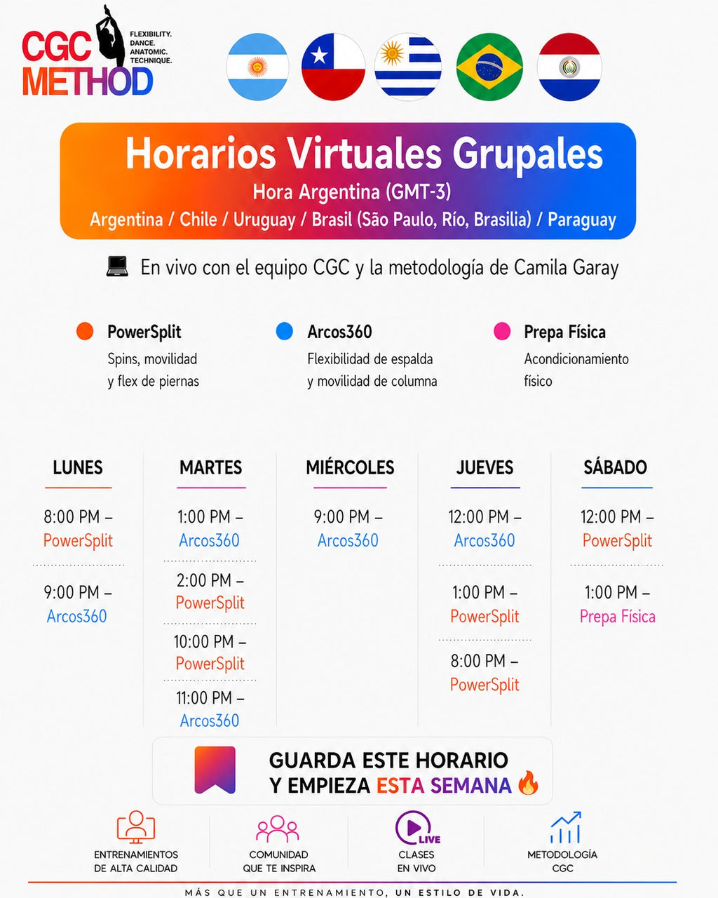 4 clases grupales en vivo – Empieza tu progreso con CGC