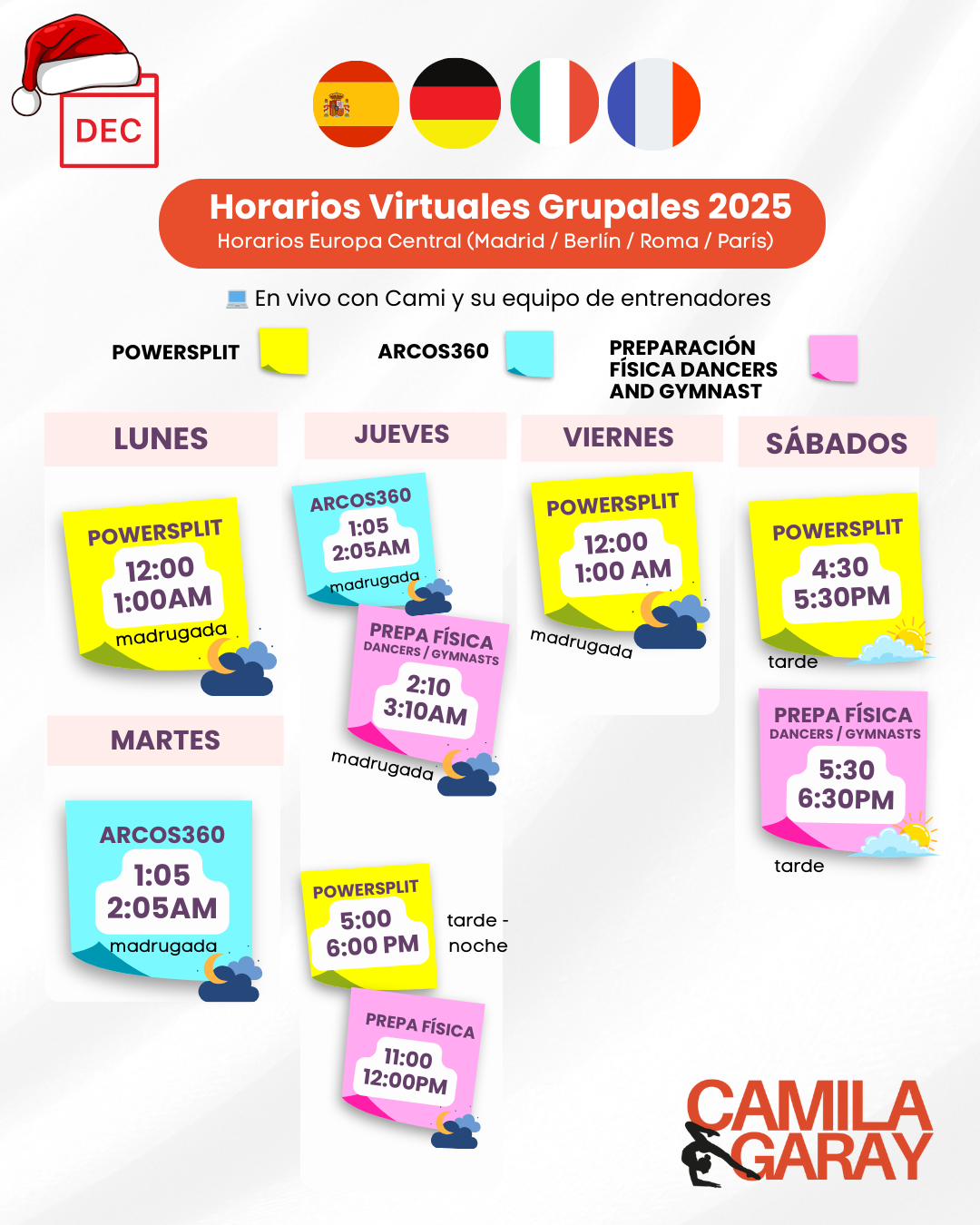 12 clases grupales online en vivo