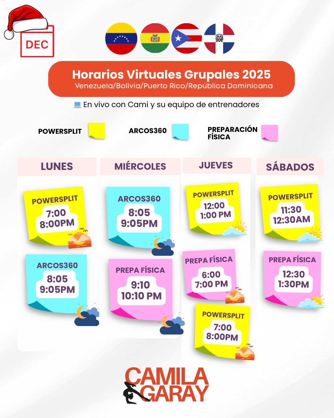 12 clases grupales online en vivo